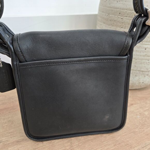 Coach 9145 Legacy Flap Crossbody Shoulder Bag Dark Gray Leather Vintage Purse - Picture 5 of 16